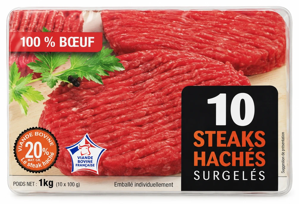L'Etal du Boucher 10 steaks haches de boeuf