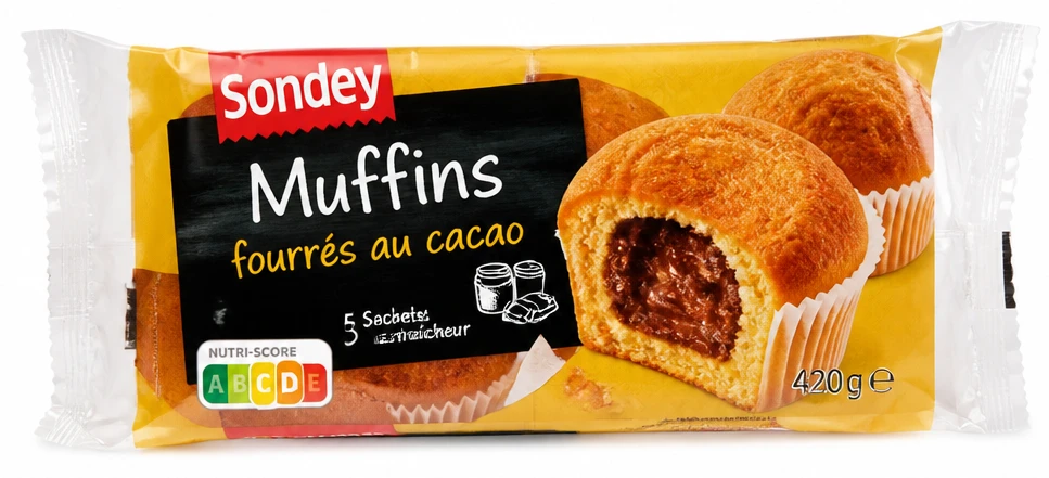 Muffins fourrés au cacao