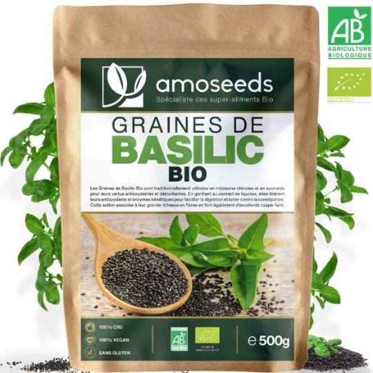 Graines De Basilic Bio 500g AMOSEEDS