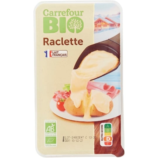 Fromage en tranche à raclette nature  Bio CARREFOUR BIO