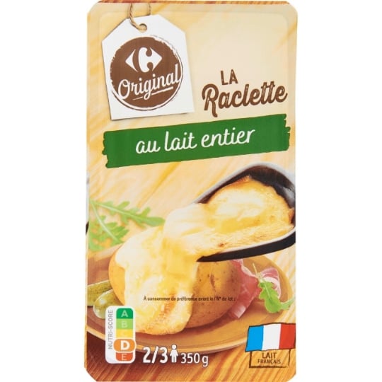 Fromage à Raclette en Tranches au Lait Entier CARREFOUR ORIGINAL