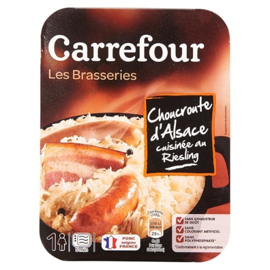 Plat cuisiné choucroute d'Alsace au riesling CARREFOUR ORIGINAL