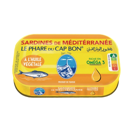 Sardines de Méditérarranée à l'huile végétal LE PHARE DU CAP BON