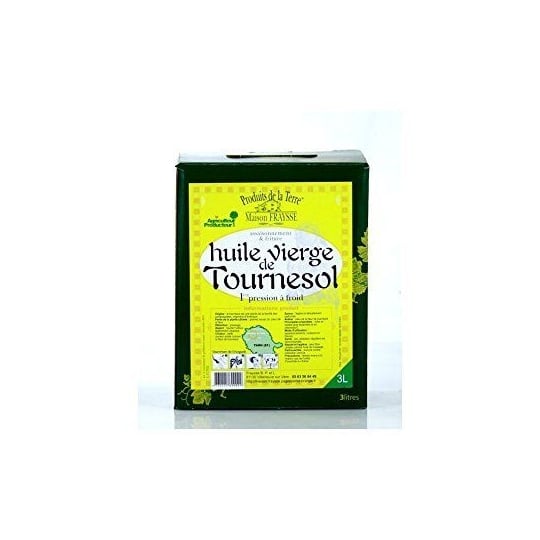 Huile de Tournesol Vierge en Bib 3L - Origine France JEMANGEFRANÇAIS.COM