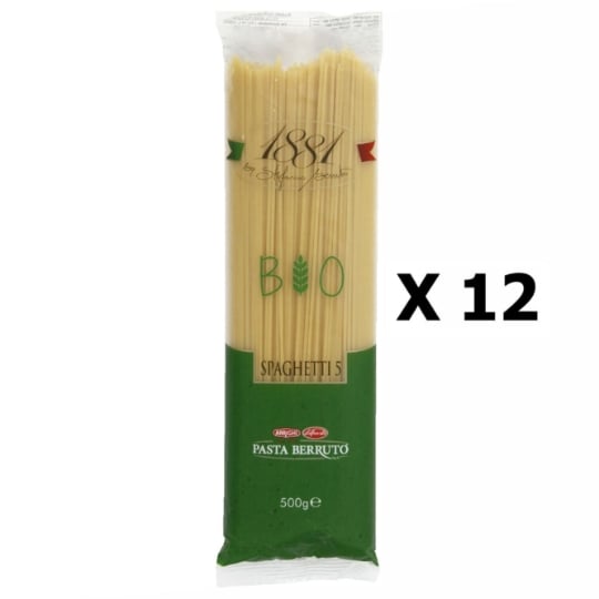 Lot 12x Pâtes Italiennes Spaghetti N°5 Bio - 1881 Pasta Berruto - Paquet 500g PASTA BERRUTO - 1881