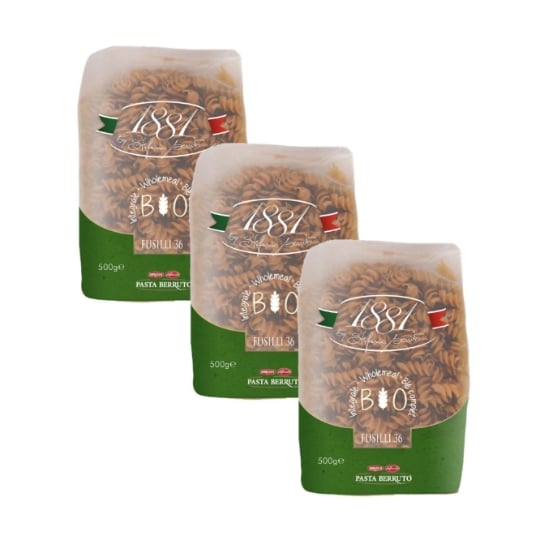 Lot 3x Pâtes Blé Complet Fusilli N°36 Bio - 1881 Pasta Berruto - Paquet 500g PASTA BERRUTO - 1881