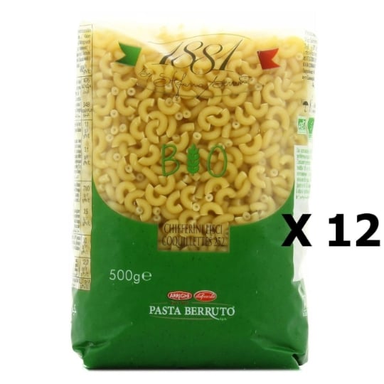 Lot 12x Pâtes Italiennes Coquillette Bio N°252 - 1881 Pasta Berruto - Paquet 500g PASTA BERRUTO - 1881