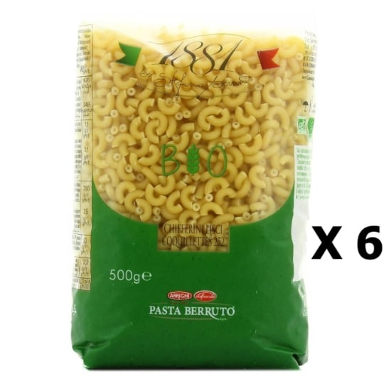 Lot 6x Pâtes Italiennes Coquillette Bio N°252 - 1881 Pasta Berruto - Paquet 500g PASTA BERRUTO - 1881