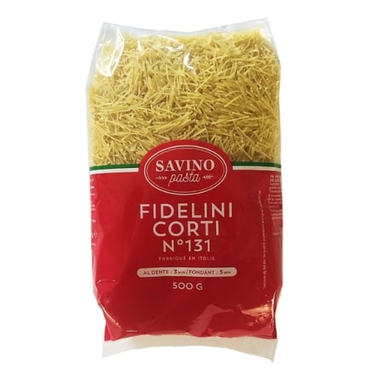 Pâtes Fidelini Corti N°131 Pqt 500g  - Savino Pasta - Paquet 500g SAVINO PASTA