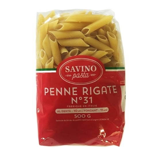 Pâtes Penne Rigate N°31 - Savino Pasta - Paquet 500g SAVINO PASTA
