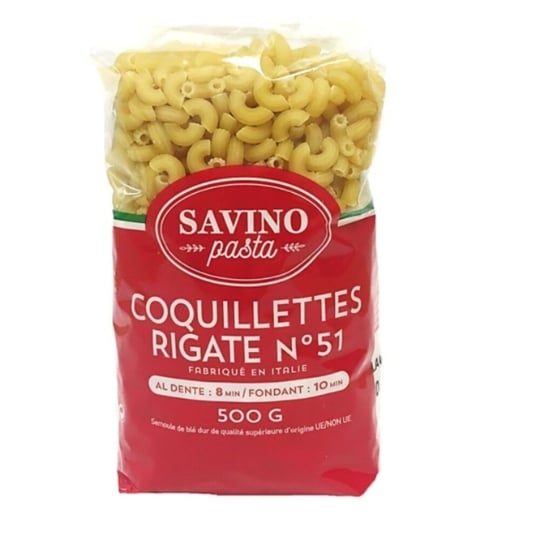 Pâtes Coquillettes Rigate N°51  - Savino Pasta - Paquet 500g SAVINO PASTA