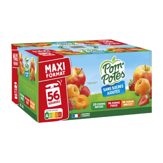 Compote pomme, fraise et abricot POM'POTES