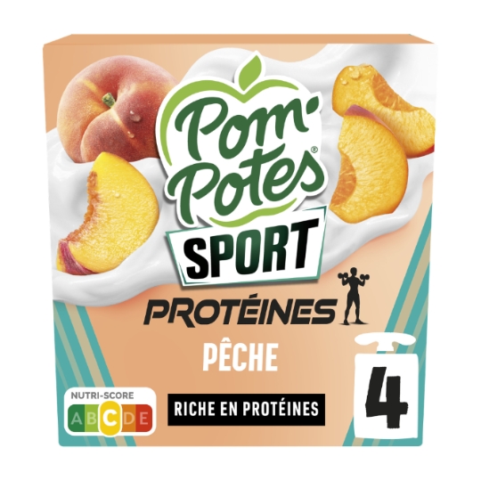Compote Protéines Brassé Pêche POM'POTES
