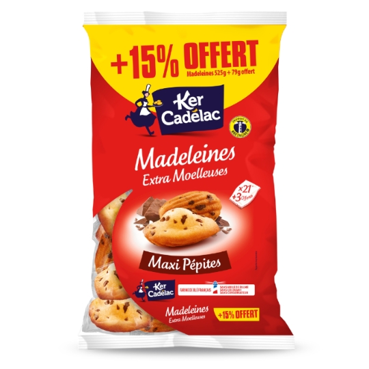 Madeleines Extra Moelleuses Maxi Pépites KER CADELAC
