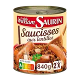 Saucisses fumées aux lentilles WILLIAM SAURIN 840g