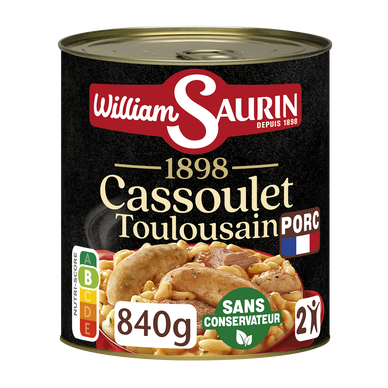 Cassoulet Toulousain à la graisse de canard 1898 WILLIAM SAURIN 840g