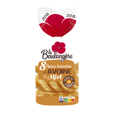 Pains briochés avoine et miel LA BOULANGERE x8 280g