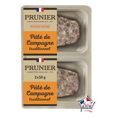 Pâté de campagne traditionnelle, Prunier (2 x 50 g)