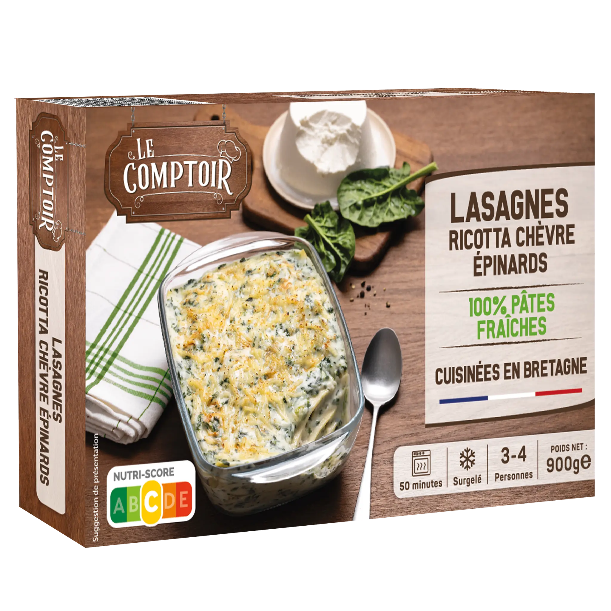 LE COMPTOIR Lasagnes chèvre ricotta épinards