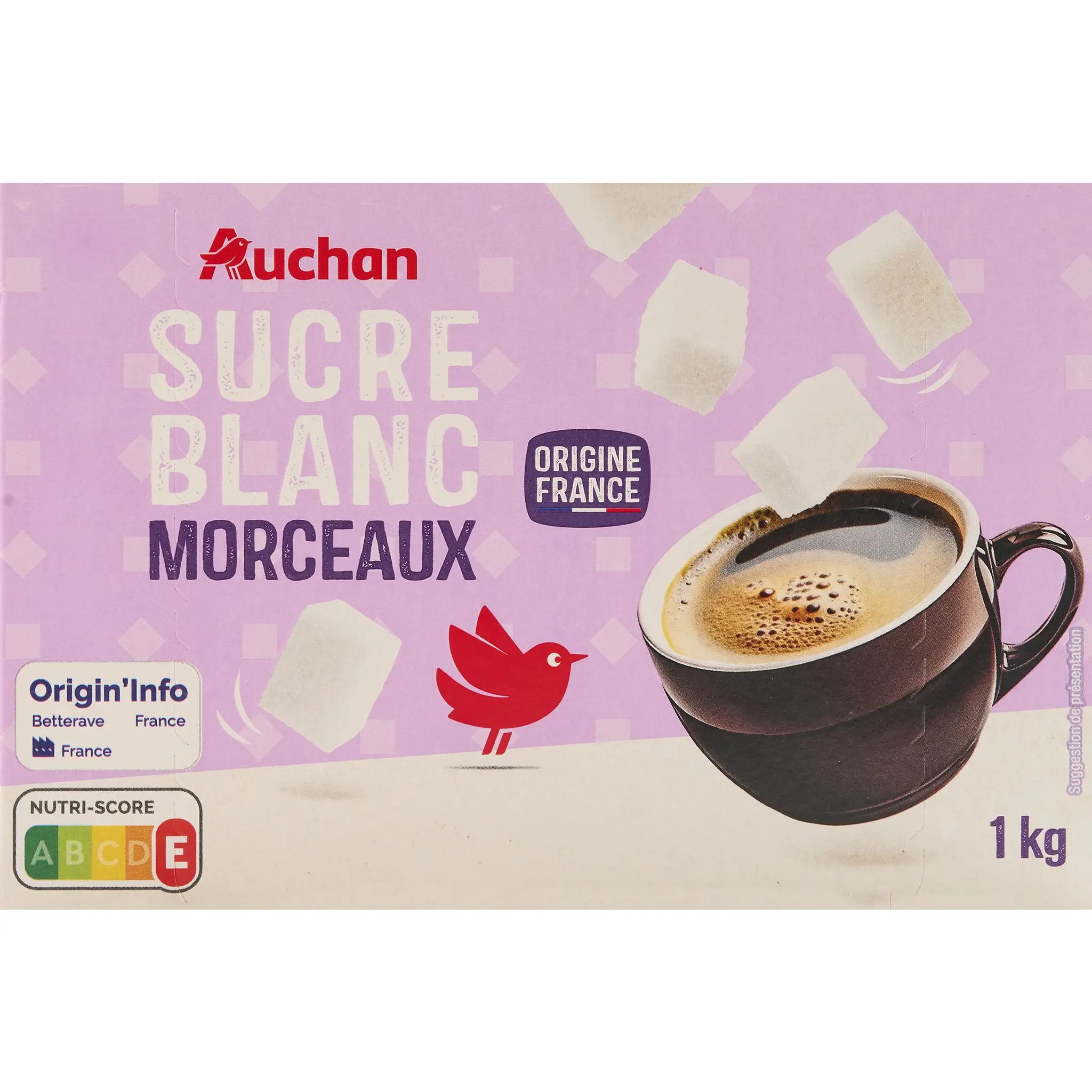 AUCHAN Sucre blanc en morceaux origine france