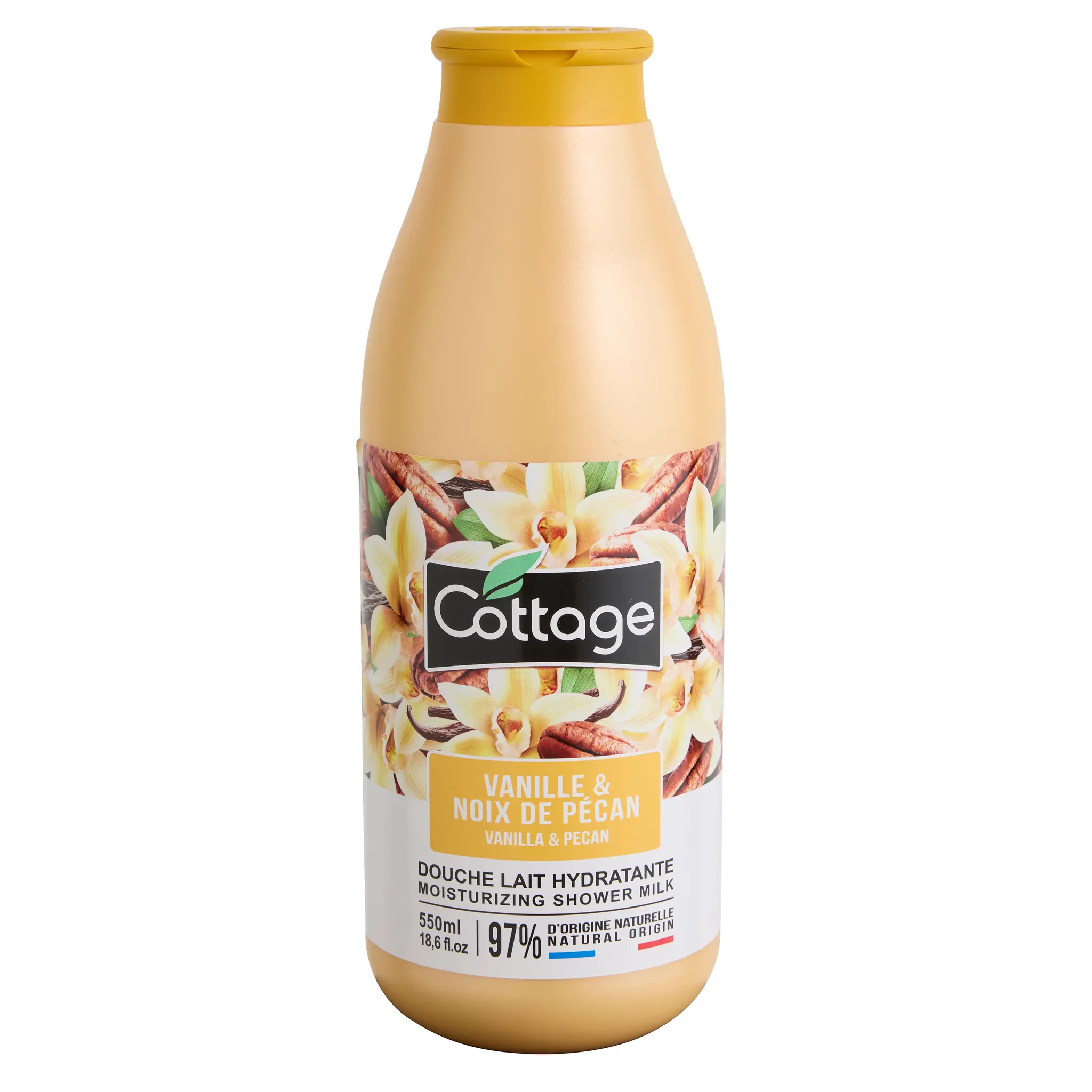 COTTAGE Douche lait hydratante vanille bio et noix de pécan bio