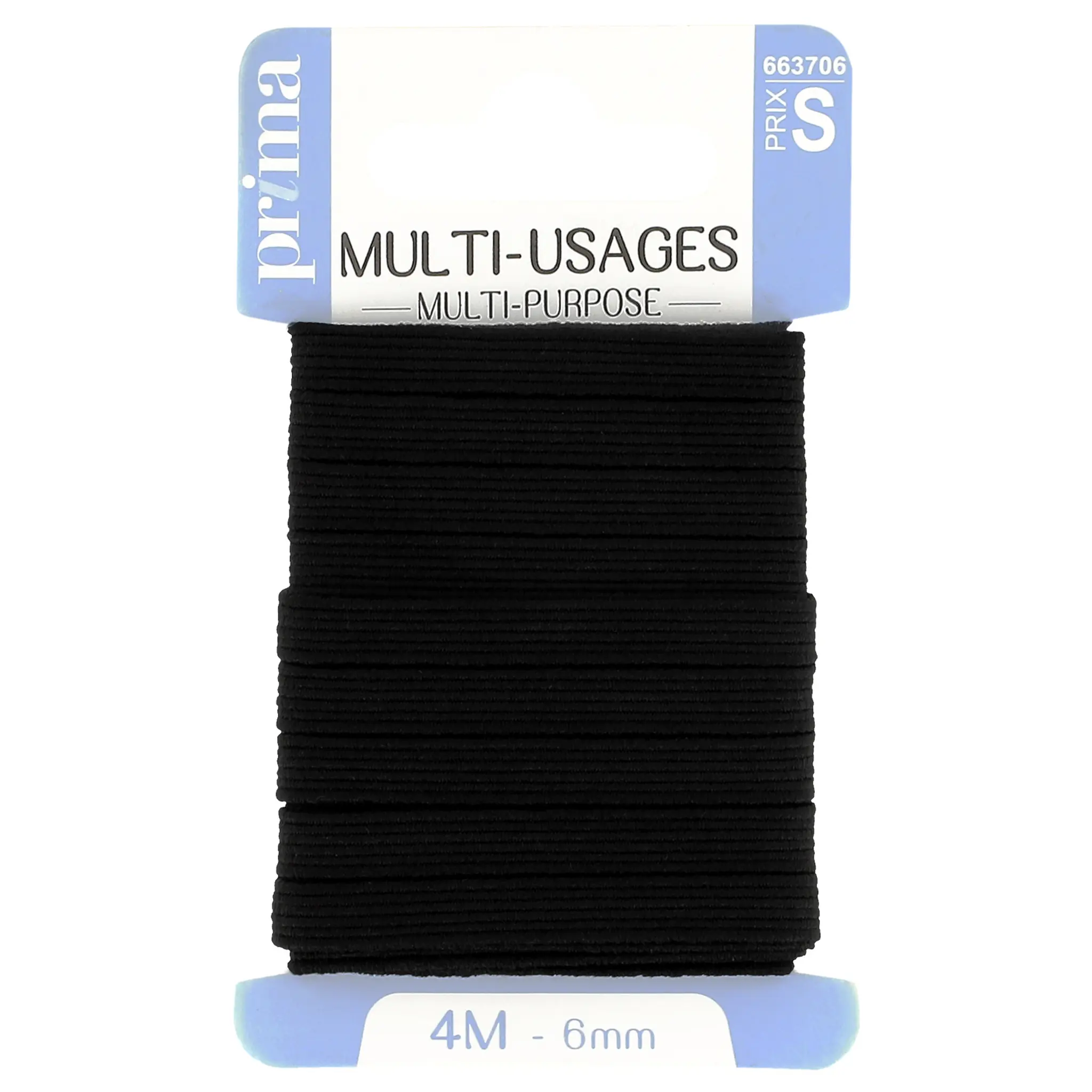 PRIMA Elastiques multi-usages noir 36m x 6mm