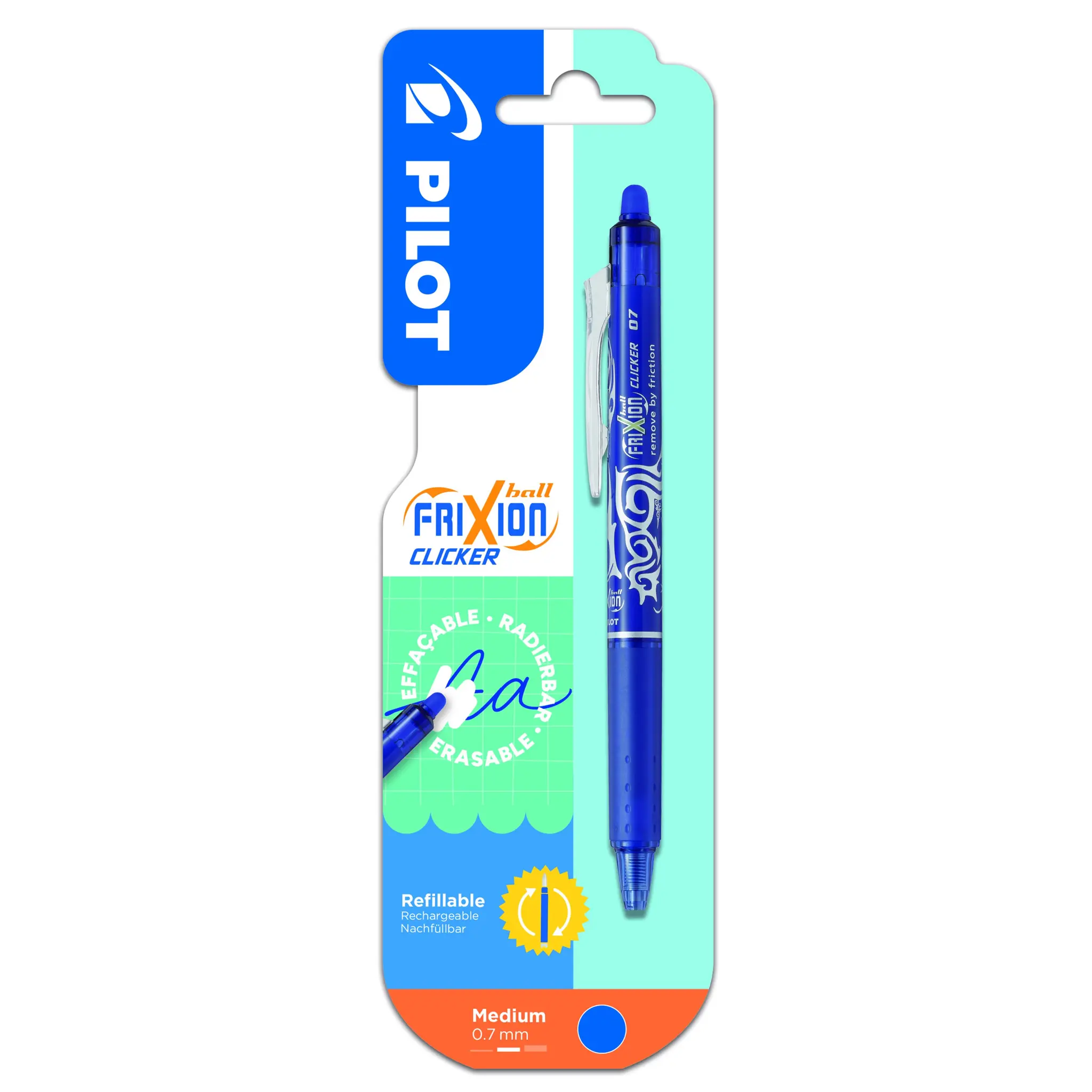 PILOT Stylo Rollerball 0,7 mm Frixion Ball - Bleu