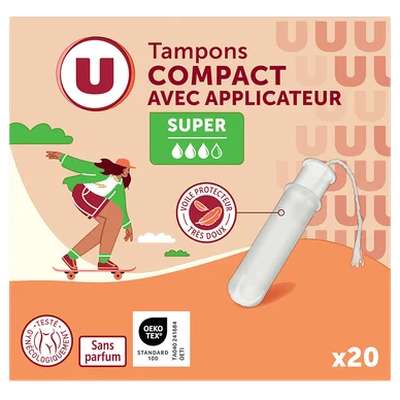Tampons applicateur compact super, U (x 20)