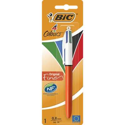 Stylo bille mine rétractable 4 couleurs, Bic