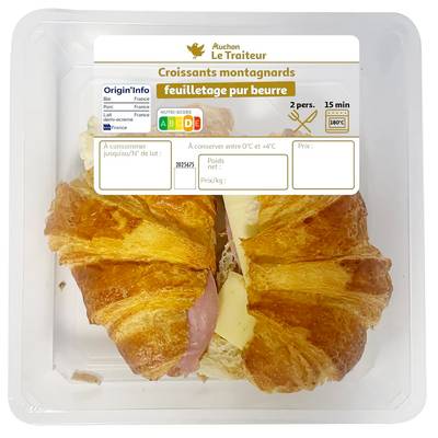 Auchan Le Traiteur Croissant montagnard, 2x130g