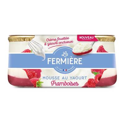 La Fermière Mousse yaourt framlboise, 2x90g