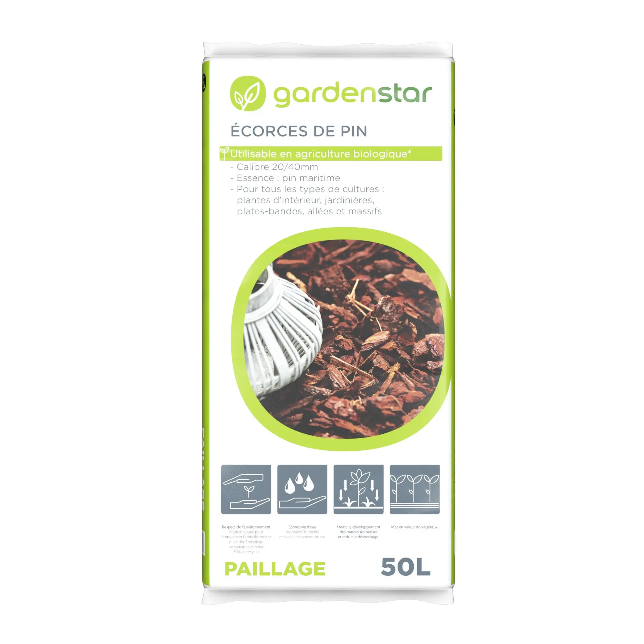 GARDENSTAR Ecorce de pin 20/40mm UAB 50l