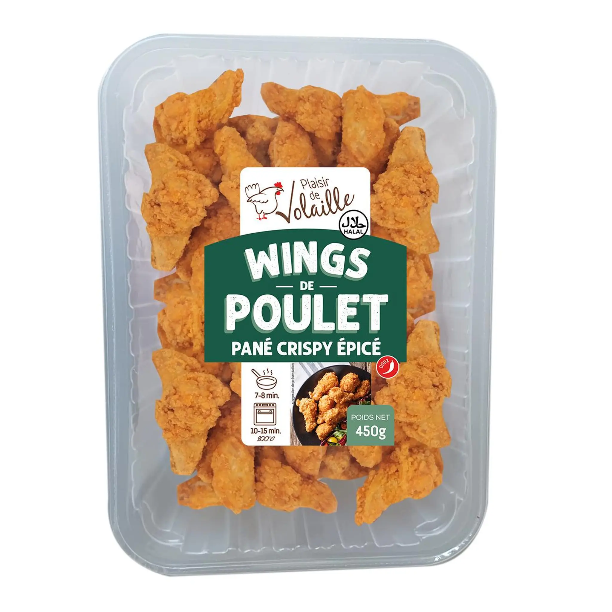 PLAISIR DE VOLAILLE Wings de poulet halal pané crispy épicé