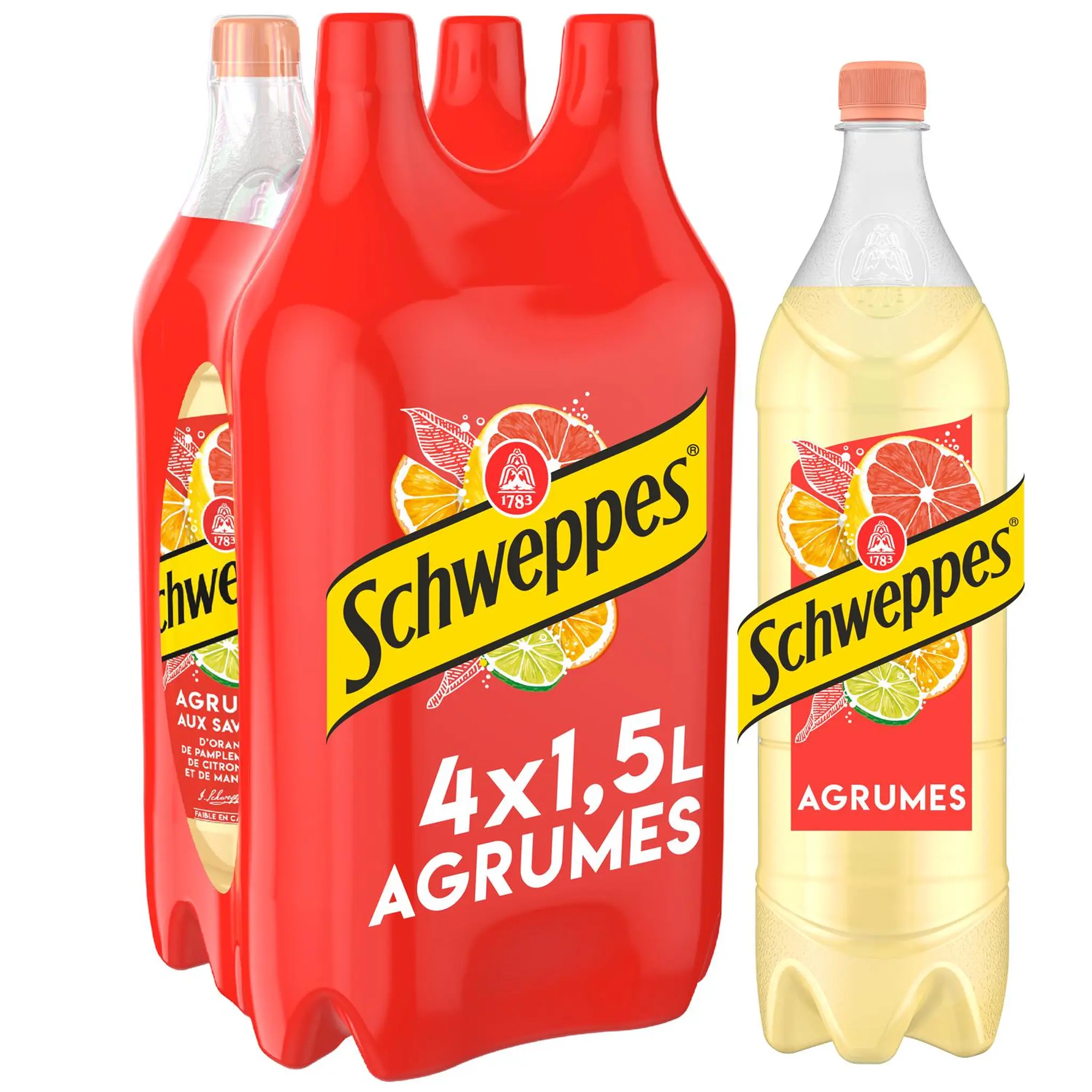 SCHWEPPES Boisson gazeuse saveur 4 agrumes