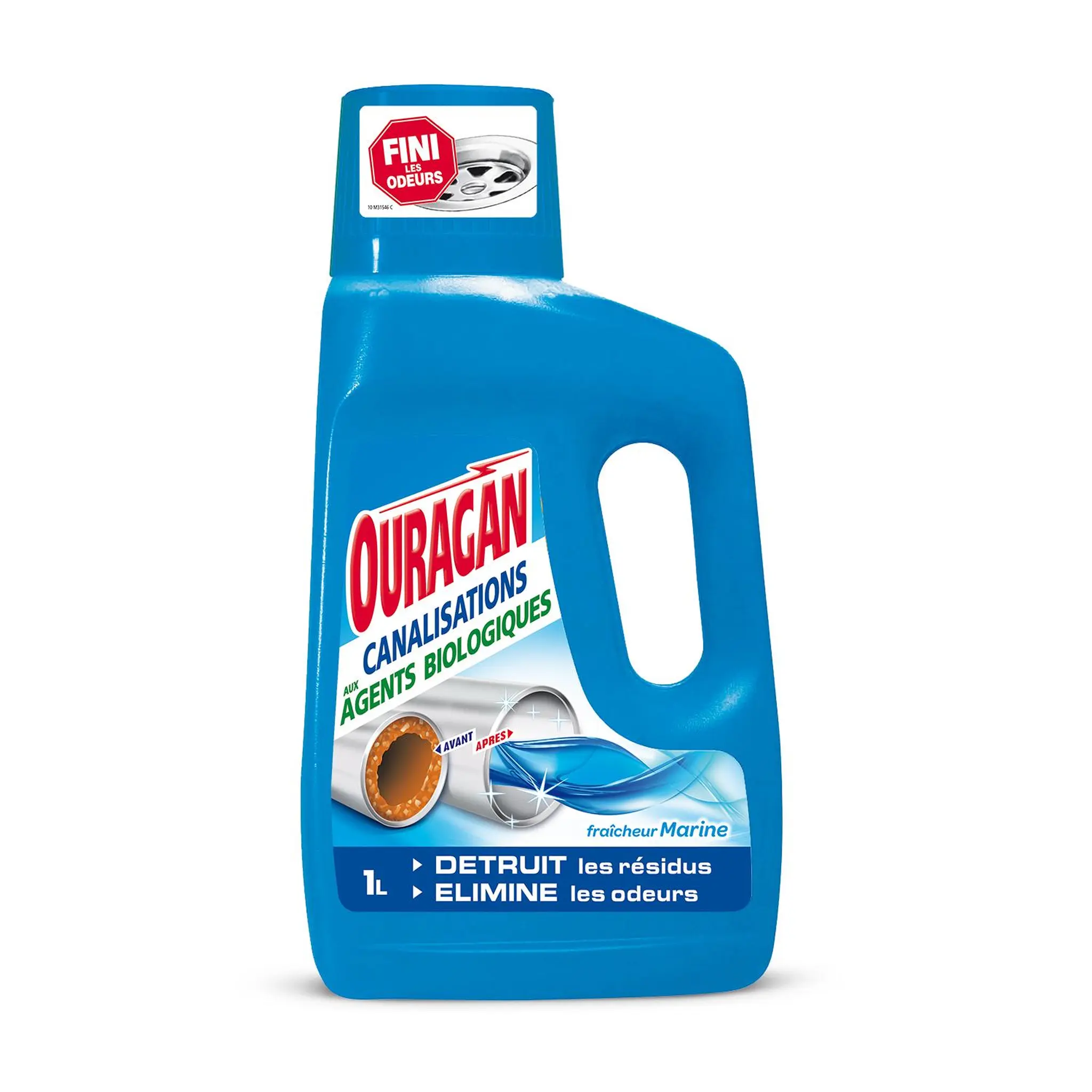 OURAGAN Gel entretien canalisations aux agents biologiques fraîcheur marine