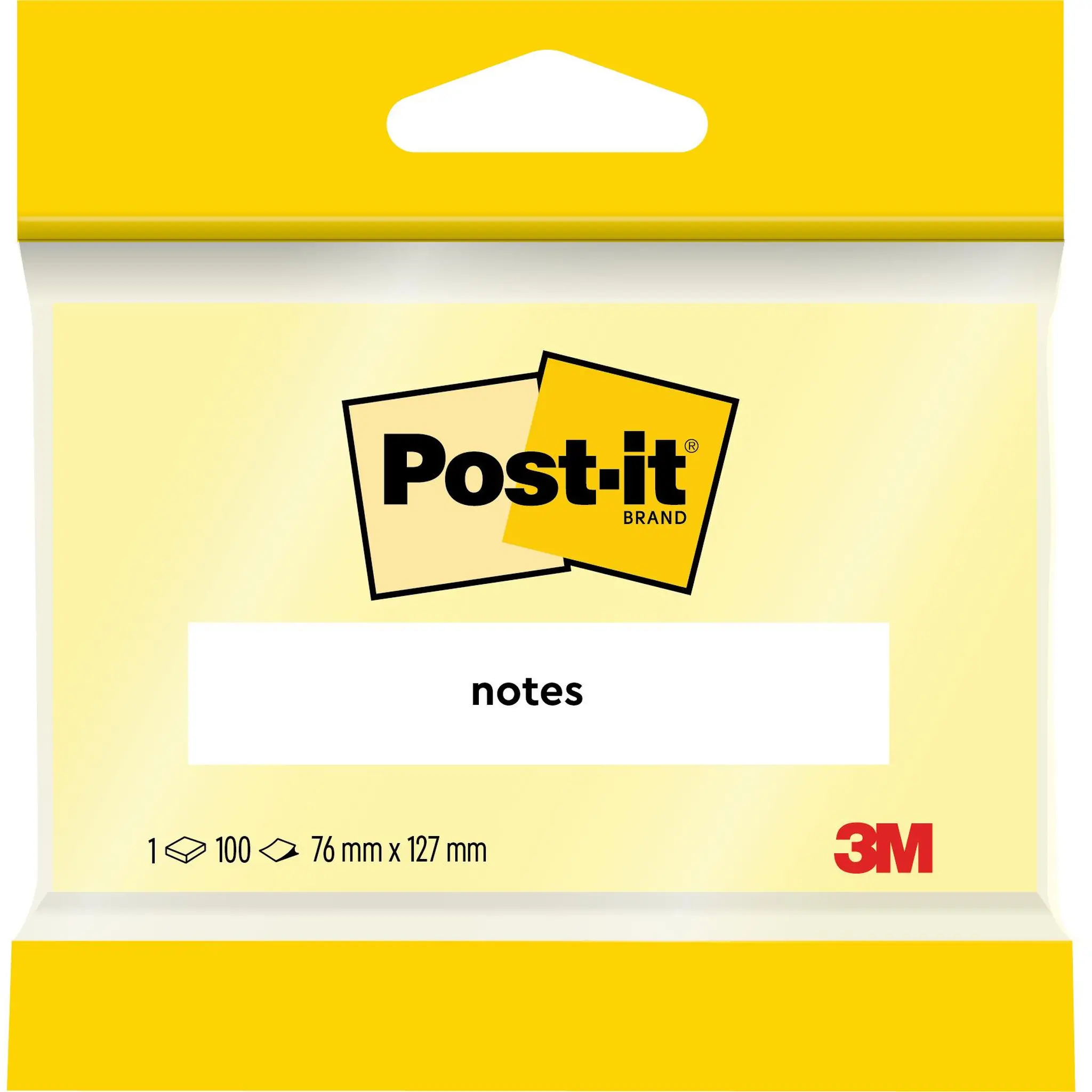 3M Bloc Notes Post-it® 100 feuilles 76 mm x 127 mm - Jaune