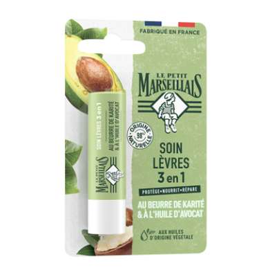 Stick baume à lèvres Karité et avocat, Le Petit Marseillais (4,9 g)