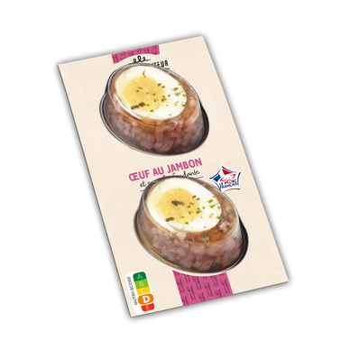 Oeufs durs au jambon, QUALITE TRAITEUR, 2x90g
