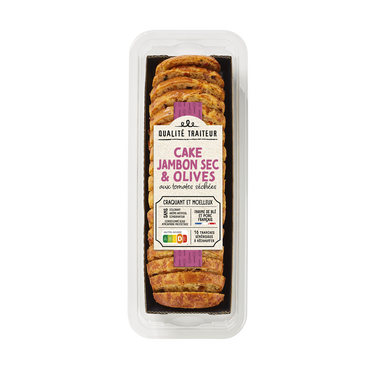 Cake salé jambon et olives, QUALITE TRAITEUR, 230g