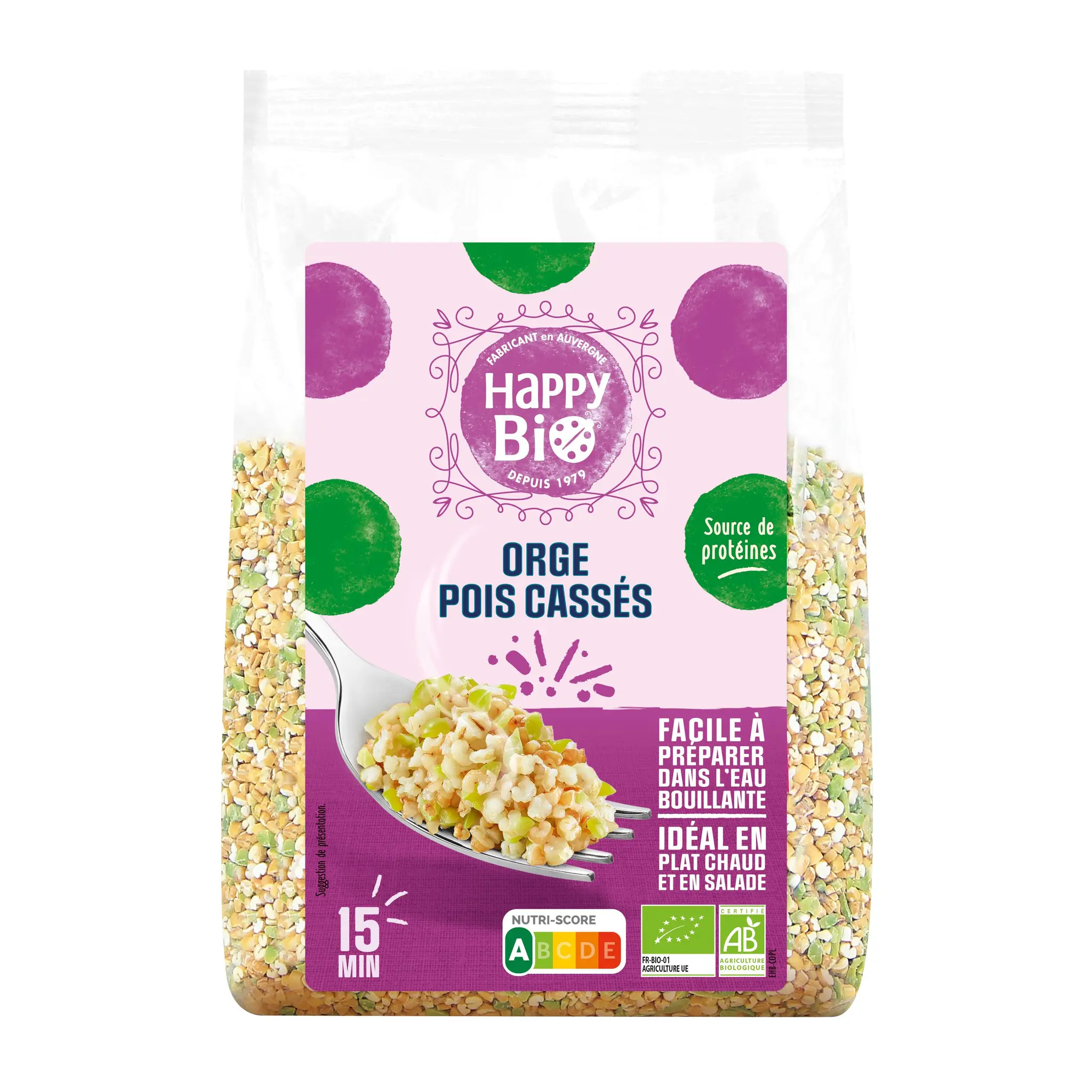 HAPPY BIO Orge et pois cassés