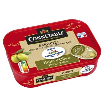 Sardines à l'huile d'olive vierge extra BIO, Connétable (135 g)
