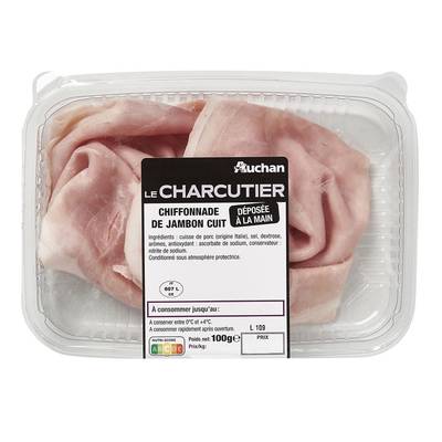 Auchan Le Charcutier Chiffonnade de Jambon cuit, 100g
