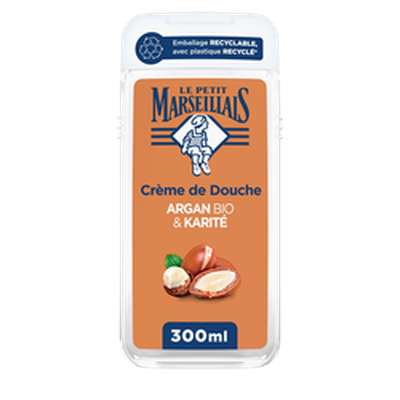 Crème de douche extra doux argan BIO & karité, Le Petit Marseillais (300 ml)