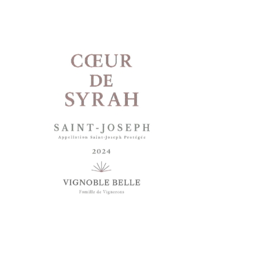 Vin Rouge AOP Saint-Joseph Cœur de Syrah VIGNOBLE BELLE