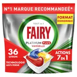Capsules lave-vaisselle Tout En 1 Platinium Plus Citron Original Technologie Anti-terne FAIRY