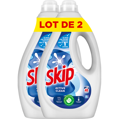 Lessive liquide SKIP Active Clean 40 Lavages lot 2x1,68L