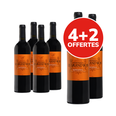Bergerac AOP rouge Château le Grand Bois 2024 4x75cl + 2 offertes