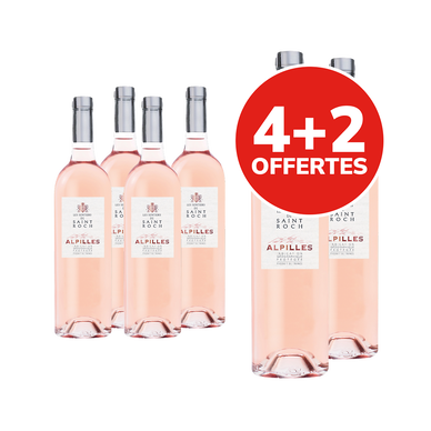 Vin rosé Alpilles IGP Les Sentiers de Saint-Roch HVE3 4x75cl +2 offerts