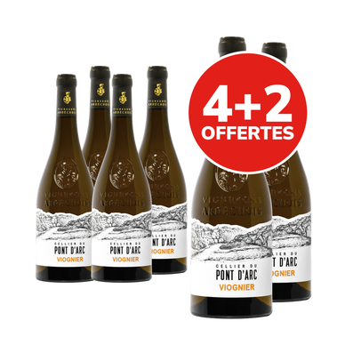 Ardèche IGP blanc Pont d'Arc Viognier 2025 4x75cl + 2 offertes