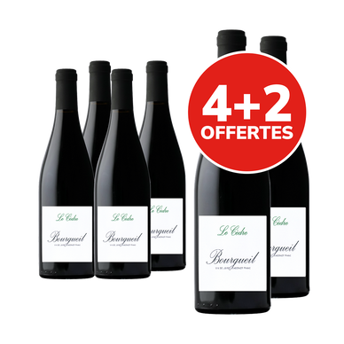 Bourgueil AOP rouge Le Cèdre HVE3 4x75cl + 2 offertes